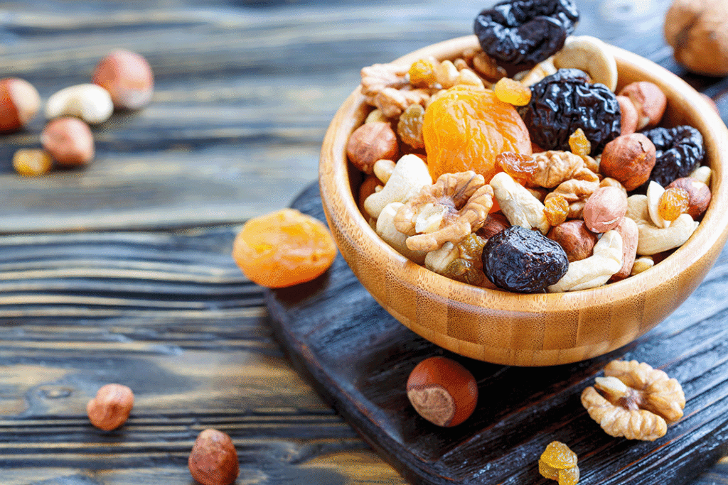 A selection of fried fruits in bowl